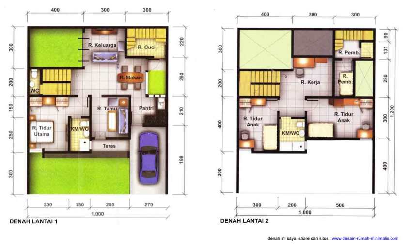 desain rumah  minimalis  denah  rumah  sederhana  2  lantai  